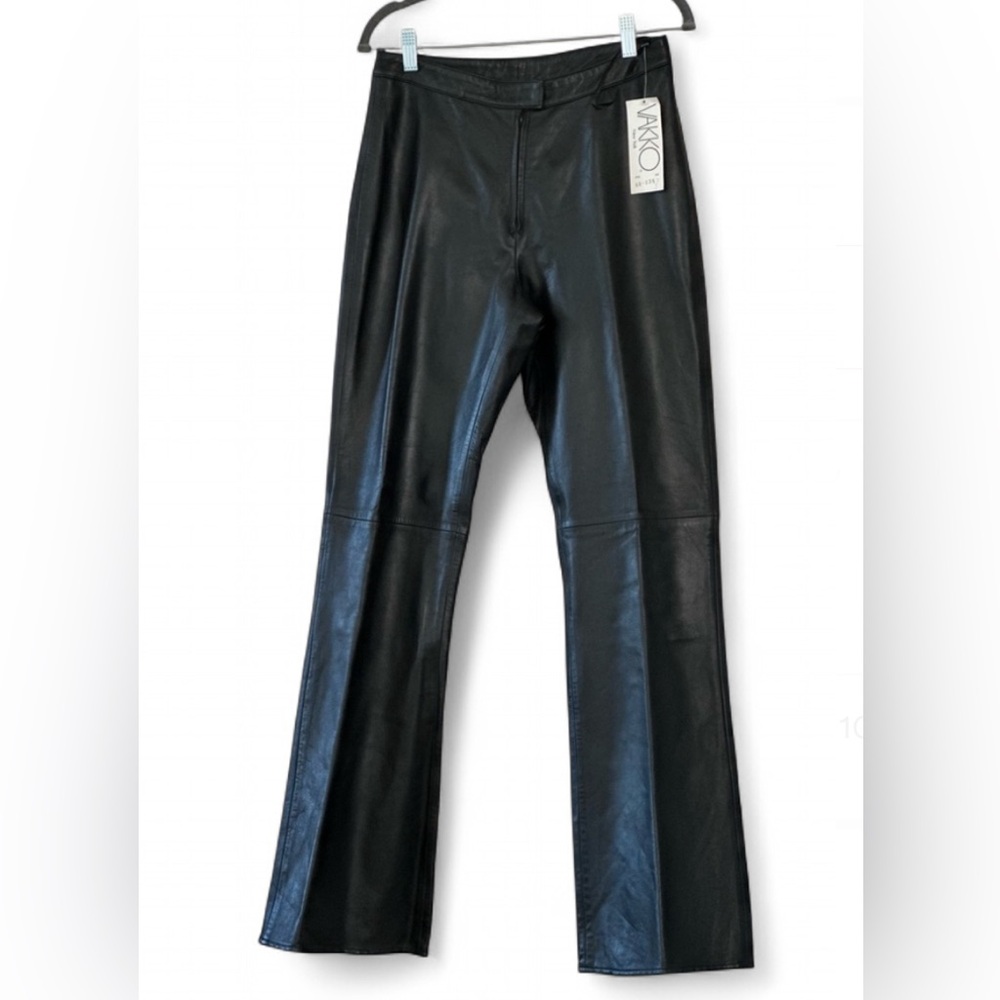 Vakko NWT Black Leather Pants
